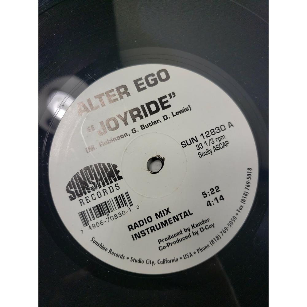 Alter Ego – Joyride Sunshine Entertainment – SUN 12830 12" House  VG+/VG+